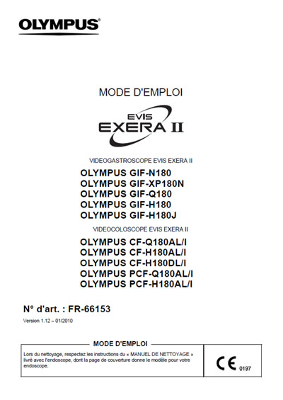 Инструкция по эксплуатации Operation (Instruction) manual на EVIS EXERA II GIF/CF/PCF-180 [Olympus]