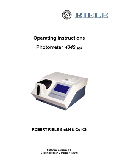 Инструкция по эксплуатации, Operation (Instruction) manual на Анализаторы-Фотометр 4040 V5+ Soft 6.8 11.2016