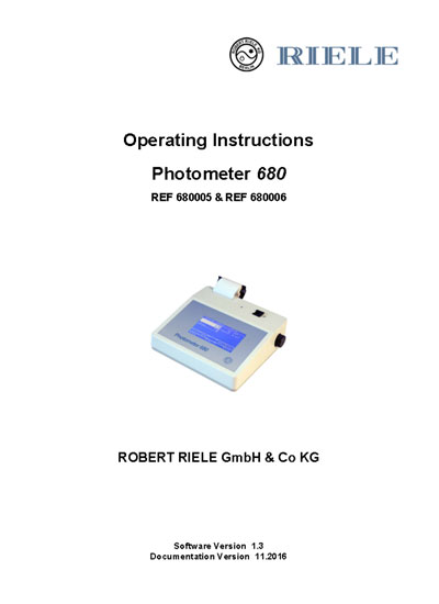 Инструкция по эксплуатации, Operation (Instruction) manual на Анализаторы-Фотометр 680 REF 680005 & REF 680006 11.2016