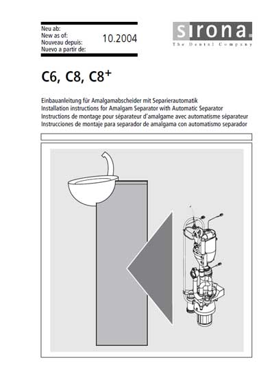 Инструкция по монтажу, Installation instructions на Стоматология C6, C8, C8+