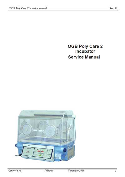 Сервисная инструкция, Service manual на Инкубатор OGB Poly Care 2