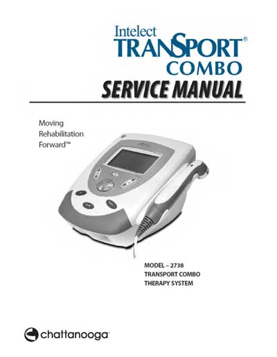 Сервисная инструкция, Service manual на Терапия Intelect TranSport combo (Model – 2738)