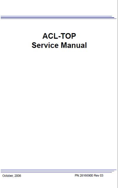 Сервисная инструкция, Service manual на Анализаторы-Коагулометр ACL TOP