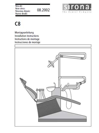 Инструкция по монтажу, Installation instructions на Стоматология C8