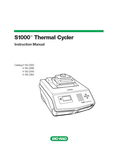 Инструкция пользователя User manual на Термоциклер S1000 Thermal Cycler [Bio-Rad]