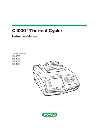 Инструкция пользователя User manual на Термоциклер C1000 Thermal Cycler [Bio-Rad]