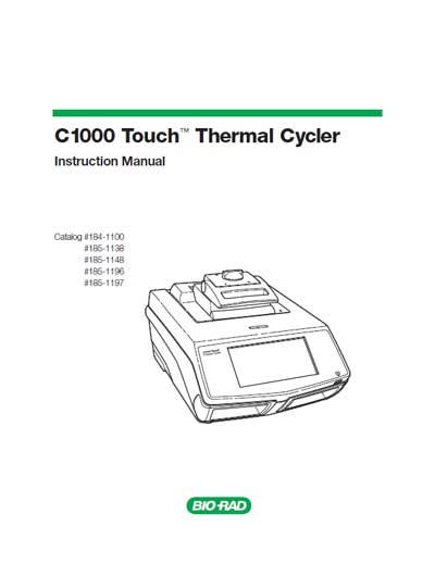 Инструкция пользователя, User manual на Лаборатория Термоциклер C1000 Touch Thermal Cycler