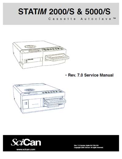 Сервисная инструкция, Service manual на Стерилизаторы Автоклав кассетный Statim 2000S & 5000S (Scican)