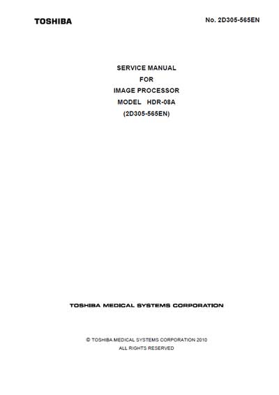 Сервисная инструкция Service manual на HDR-08A (Image processor) [Toshiba]