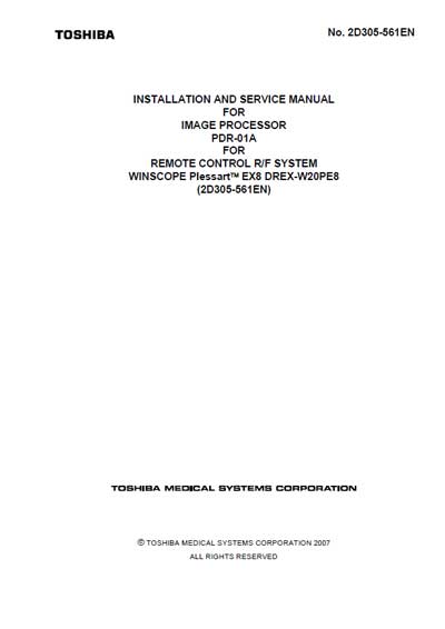 Инструкция по монтажу и обслуживанию, Installation and Maintenance Guide на Рентген PDR-01A (Image processor)