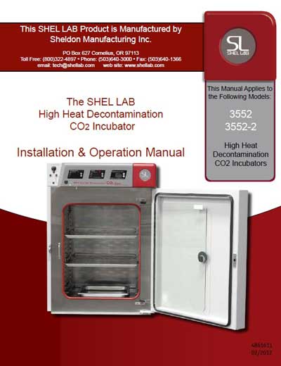 Инструкция по монтажу и эксплуатации, Installation and operation на Инкубатор CO2 Incubator (SHEL LAB)