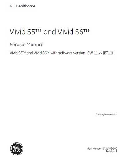 Сервисная инструкция, Service manual на Диагностика-УЗИ Vivid S5 N / S6 N (Revision: 9)