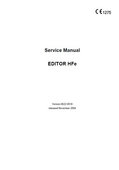 Инструкция по монтажу и обслуживанию, Installation and Maintenance Guide на Рентген-Генератор Editor Hfe (Bochum)