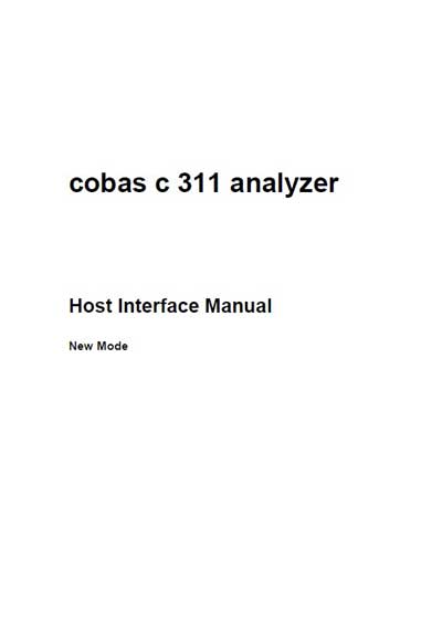 Техническая документация, Technical Documentation/Manual на Анализаторы Cobas c311 (Host Interface Manual)