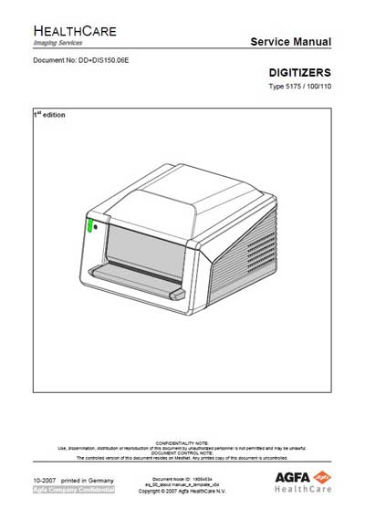 Сервисная инструкция, Service manual на Рентген Дигитайзер CR 30-x