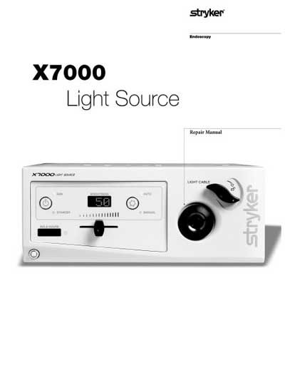 Инструкция, руководство по ремонту Repair Instructions на Источник света X7000 Light Source [Stryker]