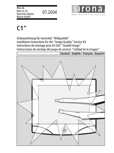 Инструкция по монтажу, Installation instructions на Стоматология C1+ Image Quality Kit