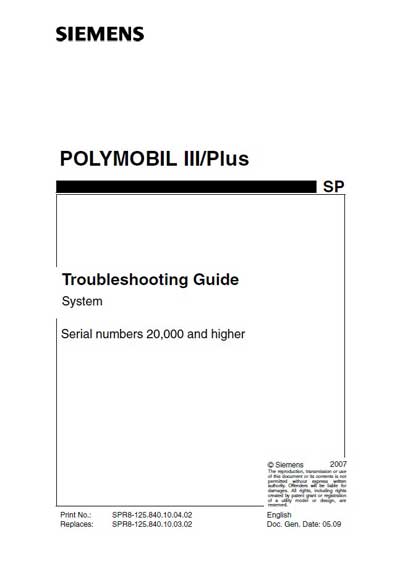 Инструкция, руководство по ремонту Repair Instructions на Polymobil III, Plus [Siemens]