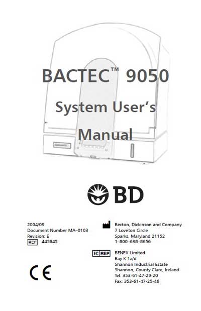 Техническое описание, Technical description на Анализаторы Bactec 9050