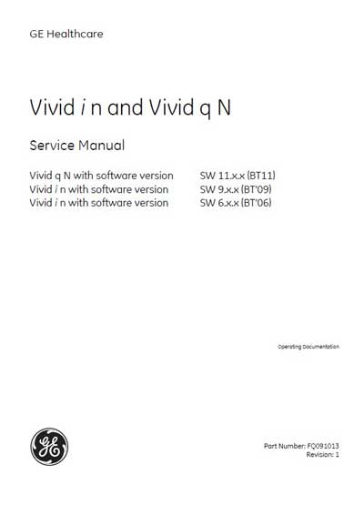 Сервисная инструкция Service manual на Vivid i n and Vivid q n [General Electric]