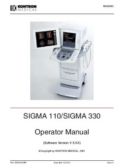 Инструкция оператора, Operator manual на Диагностика-УЗИ Sigma 110, 330 (Kontron)