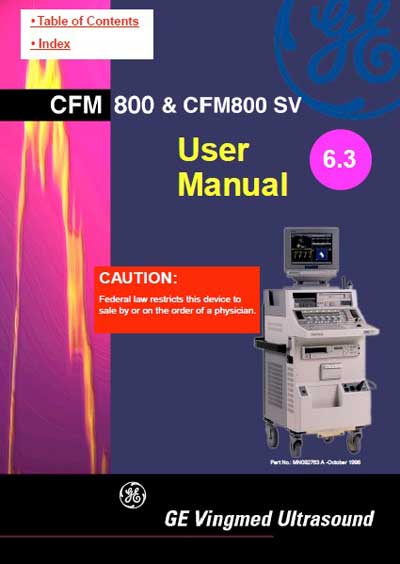 Инструкция пользователя User manual на CFM800 & CFM800 SV [General Electric]