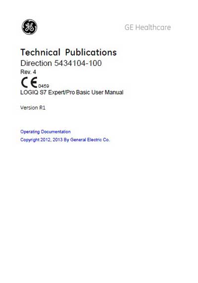 Инструкция пользователя User manual на Logiq S7 Expert/Pro [General Electric]