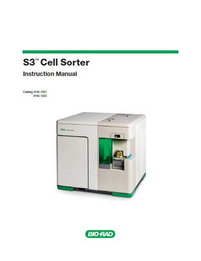 Инструкция по эксплуатации, Operation (Instruction) manual на Анализаторы S3 Cell Sorter