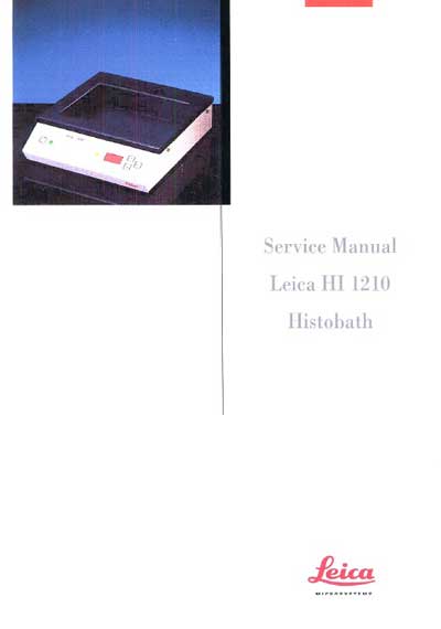 Сервисная инструкция Service manual на Водяная баня HI 1200 [Leica]