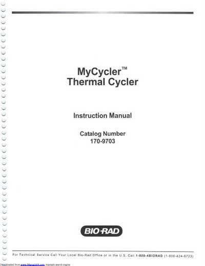 Инструкция по эксплуатации, Operation (Instruction) manual на Анализаторы Амплификатор MyCycler