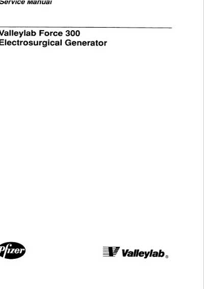 Сервисная инструкция Service manual на Электрохирургический генератор Force 300 [Valleylab]