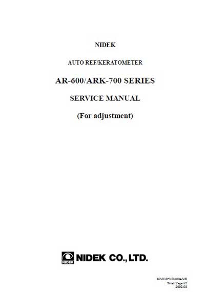Методика настройки, Setup Methods на Офтальмология Авторефкератометр AR-600/ARK-700 Series