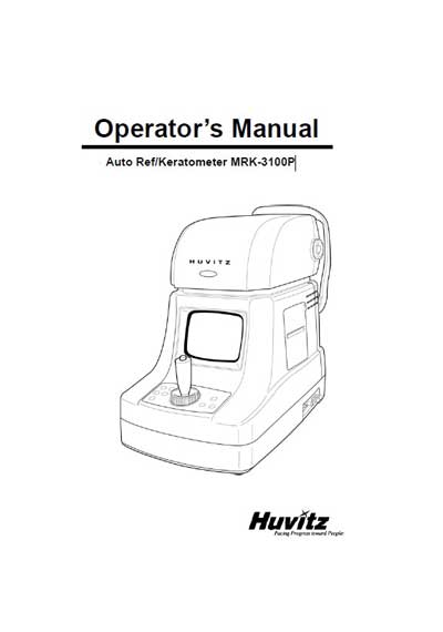 Инструкция пользователя User manual на Авторефракткератометр MRK-3100P [Huvitz]