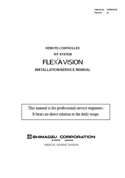 Инструкция по установке и обслуживанию, Servise and Installation manual на Рентген FlexaVision R/F System