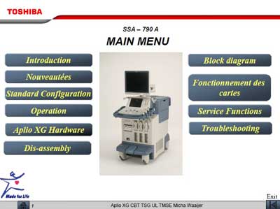 Техническая документация, Technical Documentation/Manual на Диагностика-УЗИ SSA-790A Aplio XG