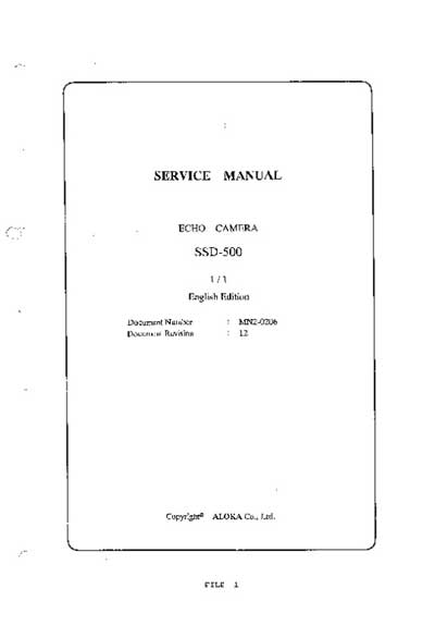 Сервисная инструкция, Service manual на Диагностика-УЗИ SSD-500 (Rev.12)