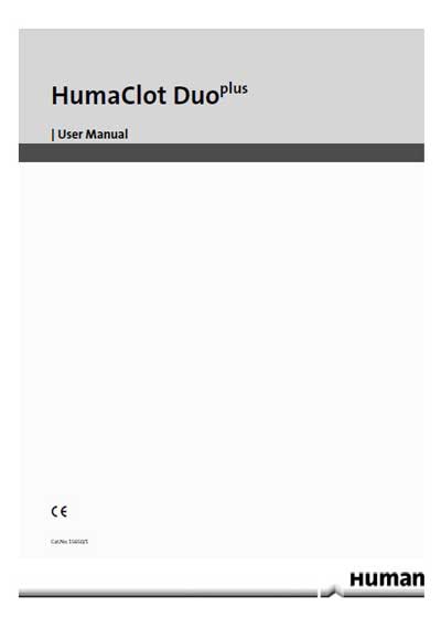 Инструкция пользователя User manual на Humaclot Duo [Human]
