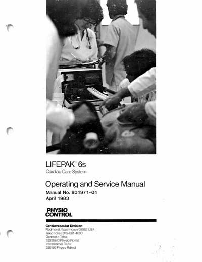Инструкция по применению и обслуживанию User and Service manual на Дефибриллятор-монитор Lifepak 6s [Physio Control]