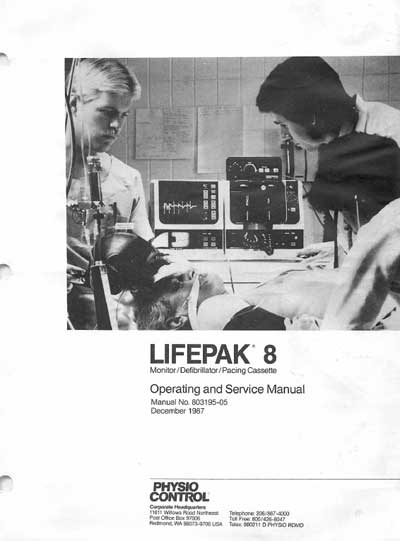 Инструкция по применению и обслуживанию, User and Service manual на Хирургия Дефибриллятор-монитор Lifepak 8