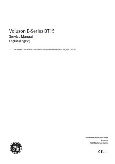 Сервисная инструкция, Service manual на Диагностика-УЗИ Voluson E - Series (BT15)