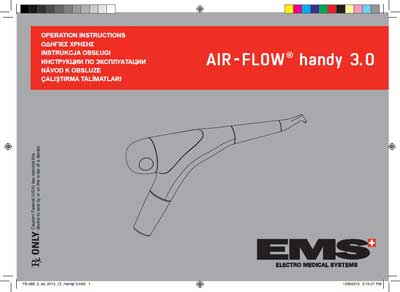 Инструкция пользователя, User manual на Стоматология Air-Flow handy 3.0