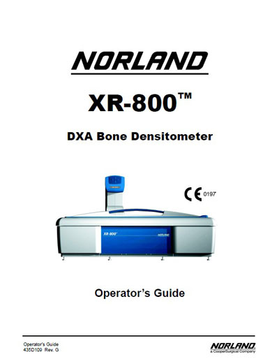 Инструкция оператора Operator manual на Рентгеновский денситометр XR-800 DXA Bone Densitometer (Norland) [---]