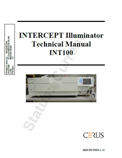 Техническое руководство, Technical manual на Разное Intercept illuminator INT100 (Cerus)