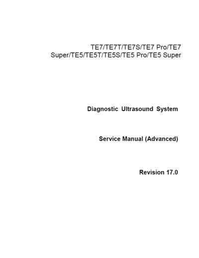Сервисная инструкция, Service manual на Диагностика-УЗИ TE7, TE5 (Rev.17.0)