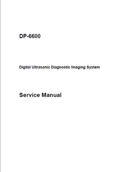 Сервисная инструкция, Service manual на Диагностика-УЗИ DP-6600