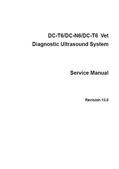 Сервисная инструкция, Service manual на Диагностика-УЗИ DC-T6, N6