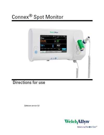 Инструкция пользователя User manual на Connex Spot Monitor [Welch Allyn]