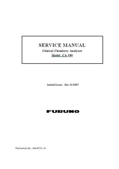 Сервисная инструкция, Service manual на Анализаторы CA-180