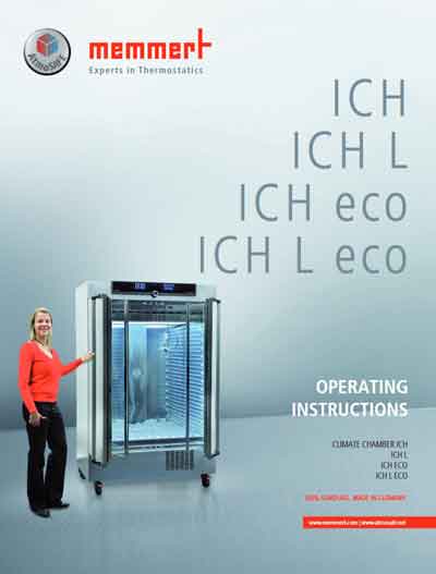Инструкция по эксплуатации, Operation (Instruction) manual на Лаборатория-Термостаты Термостат ICH (Memmert)