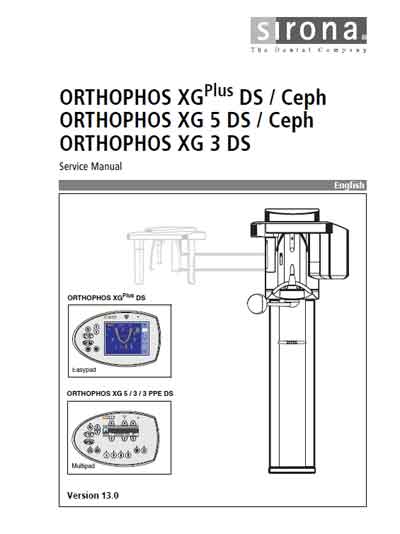 Сервисная инструкция Service manual на Orthophos XG Plus DS/Ceph, XG5 DS/Ceph, XG3 DS/Ceph [Sirona]